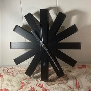 Umbra Black Ribbon Modern Lightweight Starburst Wall Clock